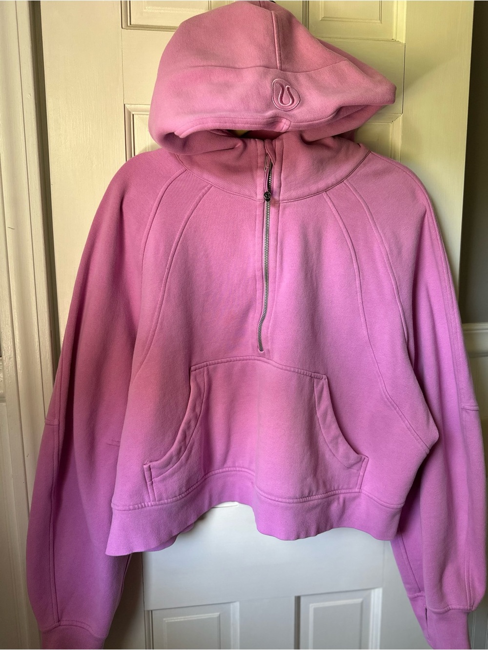 Lululemon Scuba Women's Pink Half-Zip Hooded Sweatshirt